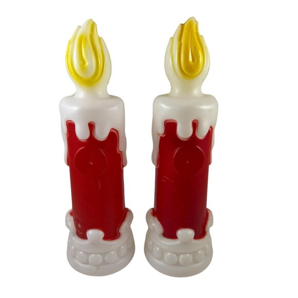 Empire Blow Molds Small NOEL Candles Set of 2 Vintage 1970 No Lights 13 Inch - Picture 4 of 7